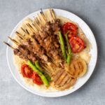 Traditional delicious Turkish foods; skewers (Turkish name; cop sis)
